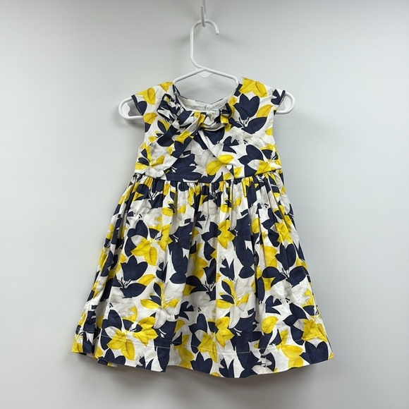 Girl's Mayoral Floral Leaf Cap Sleeve Pleated Fit & Flare Dress White 24 MOS. - Picture 1 of 7